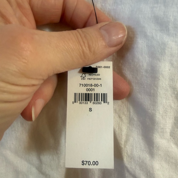 Banana Republic White Linen Blend Open Back Top NWT Size Small Lined - Picture 9 of 9